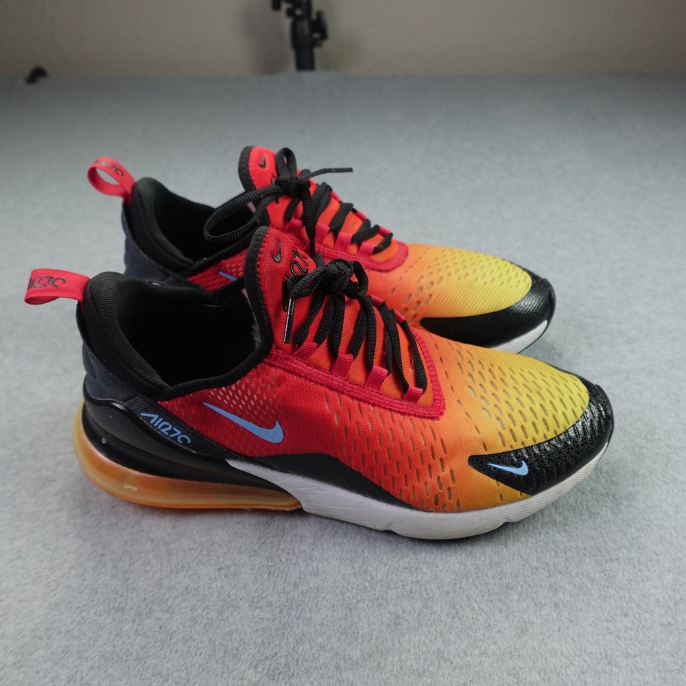 Nike Air Max 270 Sneakers Mens 10.5 Red Orange Yellow Gradient Sunset DQ7625-600